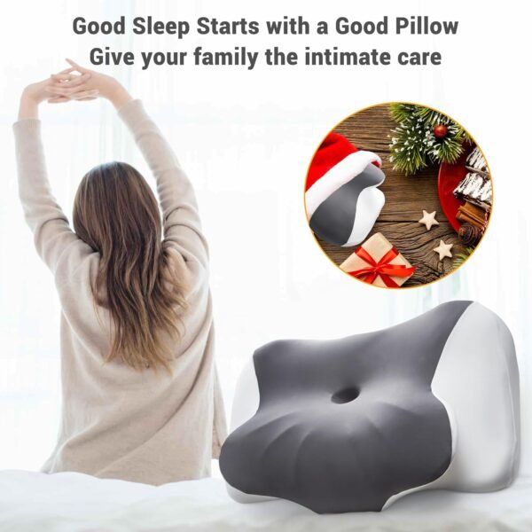 puredown Cervical Neck Pillow for Sleeping, Ergonomic Memory Foam Orthopedic Neck Pillow for Pain Relief, Contoured Support for Back, Side and Stomach Sleepers. - Image 7