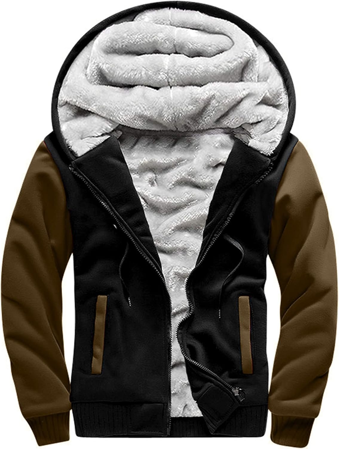 MACHLAB Men's Pullover Winter Workout Fleece Hoodie Jackets Full Zip Wool Warm Thick Coats