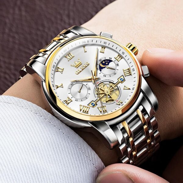 OLEVS Watches Men Waterproof Luxury Big Face Mens Watch Stainless Steel Quartz Analog Dress Watches for Men Luminous Multifunction Man Watch Relojes De Hombre - Image 3