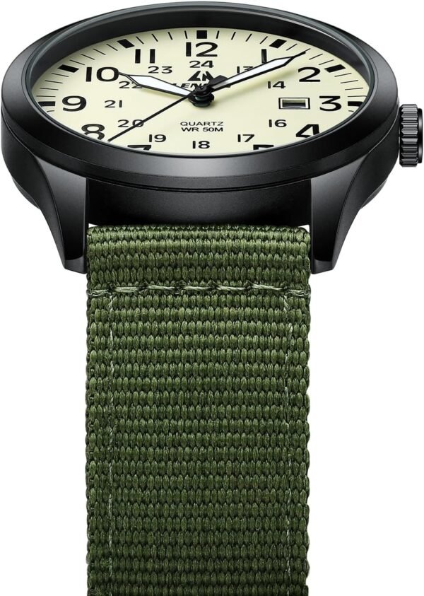LN LENQIN Mens Watches Unisex Military Sport Nylon Strap Stylish Luminous Fashion Analog Quartz Watch for Men Waterproof Army Tactical Casual Wristwatch - Image 4