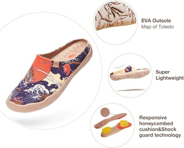 UIN Men's Painted Slipper Lightweight Comfort Mules Walking Casual Household Slip Ons Art Travel Shoes Malaga - Image 7