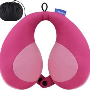 INFANZIA Kids Chin Supporting Travel Neck Pillow, Helps Support Head and Neck, Comfortably Designed for Head, Neck, and Chin Support - Gifts for Toddler/Child/Kids, Pink