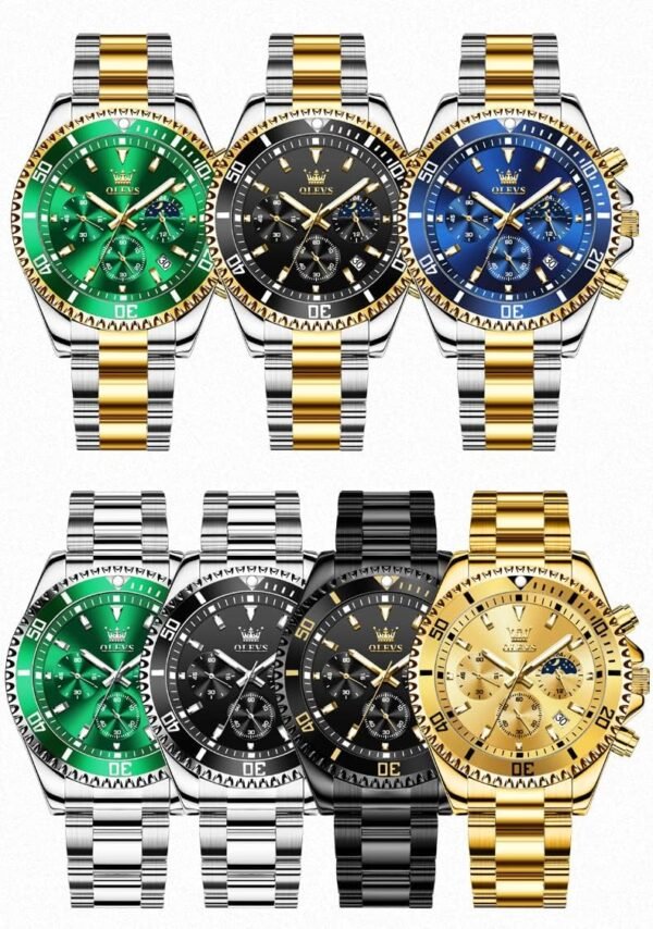 OLEVS Mens Watches Big Face Stainless Steel Waterproof Date Analog Quartz Watches Fashion BusinessWrist Watches for Men… - Image 8