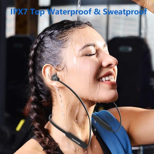 NANAMI Bluetooth Headphones Wireless Earbuds - Sports Magnetic Neckband Wireless Headsets, HiFi Stereo Deep Bass Updated Bluetooth 5.3 Earphones IPX7 Waterproof with Mic for Gym Running 24h Playtime - Image 2