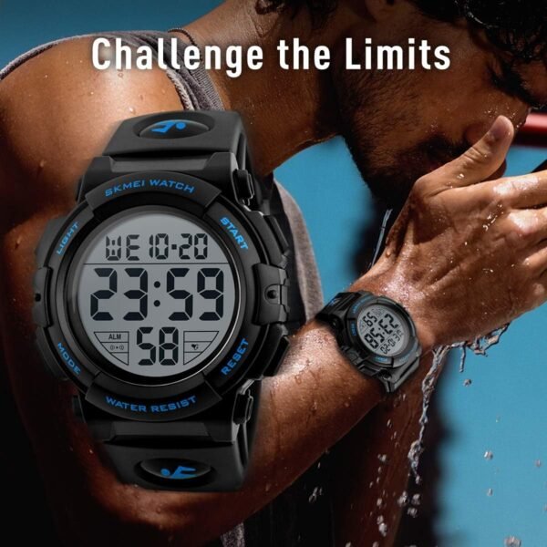 L LAVAREDO Mens Digital Watch Sports Military Watches Waterproof Outdoor Chronograph Wrist Watches for Men with LED Back Ligh/Alarm/Date - Image 2