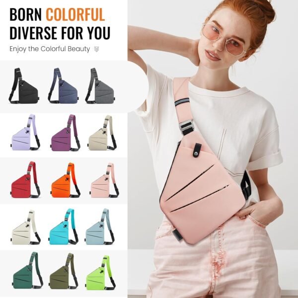 WANDER PLUS® Anti Theft Crossbody Travel Bag for Women Men, Multi-Pocket Crossbody Bag, Slim Sling Bag with Adjustable Strap - Image 3