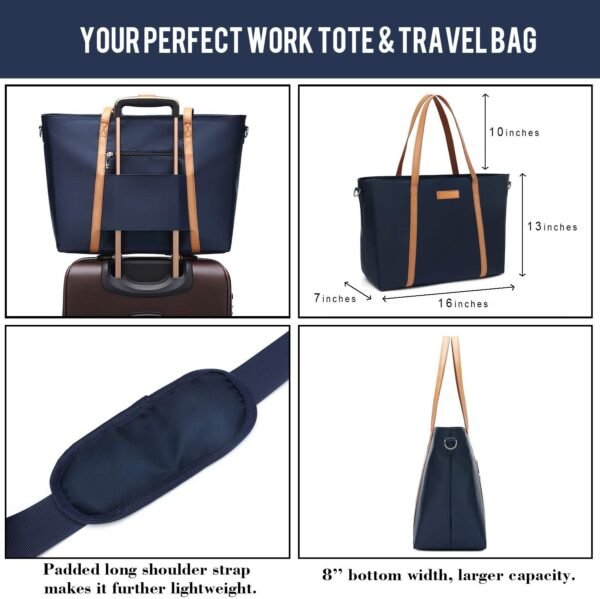 BUG Lightweight Women Laptop Tote Bag for Work, Casual Handbag for Travel Beach College Teacher - Image 4
