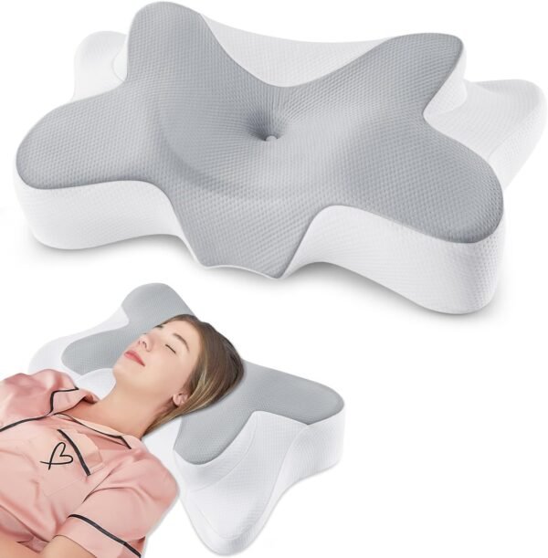 DONAMA Cervical Pillow for Bed Sleeping, Memory Foam Contour Neck Pillows with Breathable Pillowcase, Ergonomic Neck Support Pillows for Side, Back and Stomach Sleepers