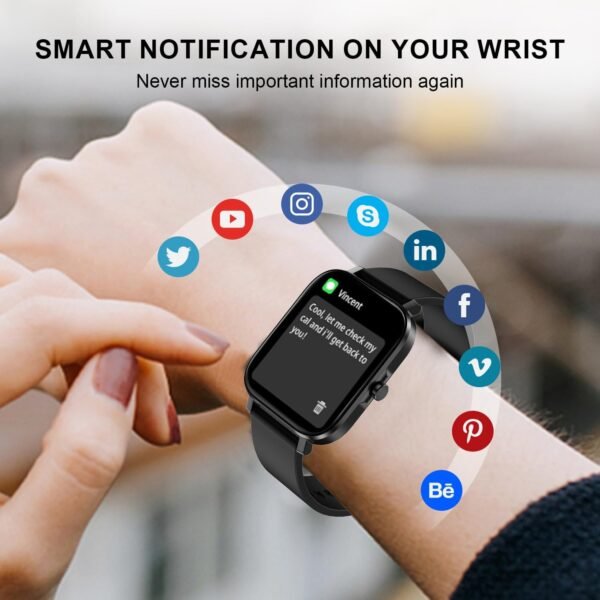 Smart Watch for Men Women SmartWatch 1.83" for iPhone Samsung Android Phone Compatible, Fitness Tracker Watch with Pedometer, Heart Rate/Sleep Monitor, Blood Oxygen, IP68 Waterproof - Image 3