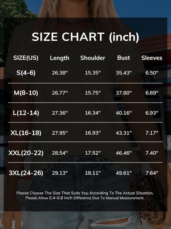 ATHMILE Womens T Shirt Summer Tops Short Sleeve Fashion Basic Casual Oversized Beach Vacation Clothes 2025 Trendy - Image 6