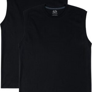 Fruit of the Loom Men's EverSoft Cotton Sleeveless Moisture Wicking T-Shirts with Odor Control