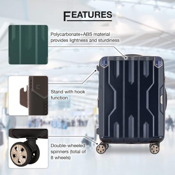 LEGEND WALKER SPATHA Hardside Expandable Luggage, Carry-On, 21-inch, Navy, 5109-46-NV - Image 3