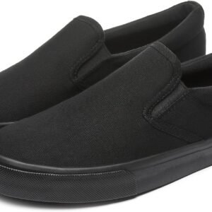 yageyan Mens Slip on Sneakers Loafers Shoes Canvas Black Shoes Canvas Blue Casual Fashion Shoes
