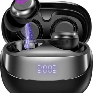 Sleep Earbuds Bluetooth 5.4 in Ear Light-Weight Headphones, Mini Sleep Headphones Small Design for Side Sleepers, 47H Playtime with Charging Case, Clear Calls Earphones, Mysterious Black