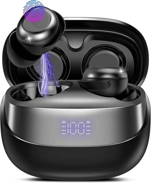Sleep Earbuds Bluetooth 5.4 in Ear Light-Weight Headphones, Mini Sleep Headphones Small Design for Side Sleepers, 47H Playtime with Charging Case, Clear Calls Earphones, Mysterious Black