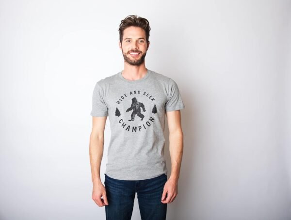 Crazy Dog Mens T Shirt Hide and Seek Champion Funny Bigfoot Graphic Sarcastic Tee - Image 6