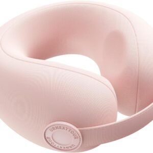 Car Pillow for Big Kids Travel Neck Pillows, Memory Foam Neck Support Travelling Pillow with Washable Cotton Pillowcases and Storage Bag, for Airplane, Train, Flight and Home Use Pink