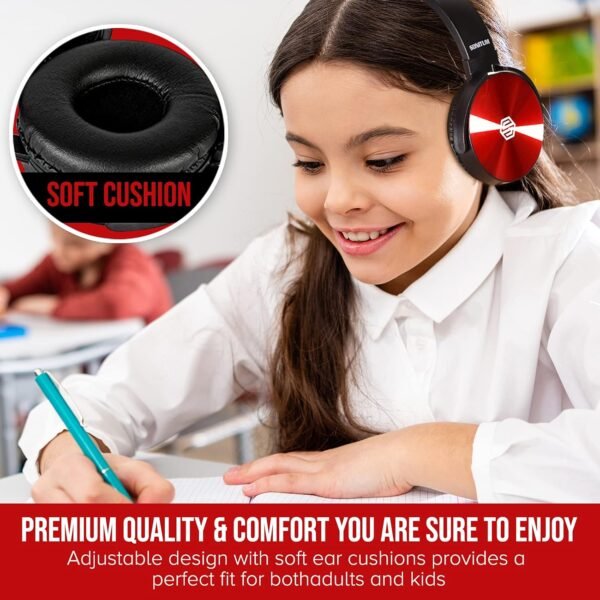 Premium Classroom Headphone with Microphone (5 Pack) - Kids Wired Earphones with Mic for School Students K-12 & Teachers, Soft Swivel On Ear Pads- Perfect for E-Learning, Meetings, Calls -(Colorful) - Image 5