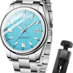 BENYAR AKNIGHT Mens Watch, Stylish Business Casual Stainless Steel Quartz Analog Wrist Watches for Men Women, Luminous Waterproof Date Gift
