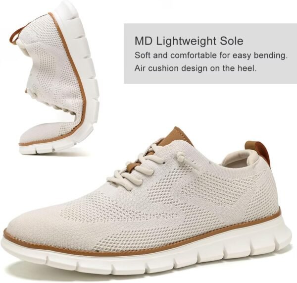 Men's Oxfords Business Shoes Fashion Mesh Casual Dress Walking Sneakers Comfortable Lightweight Soft Sole - Image 2