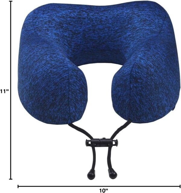 napfun Neck Pillow for Traveling, Upgraded Travel Neck Pillow for Airplane 100% Pure Memory Foam Travel Pillow for Flight Headrest Sleep, Portable Plane Accessories, Full Dark Blue, Medium (120-200LB) - Image 7
