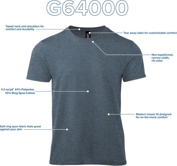 Gildan Unisex Adult Softstyle Cotton T-Shirt, Style G64000, Multipack - Image 2