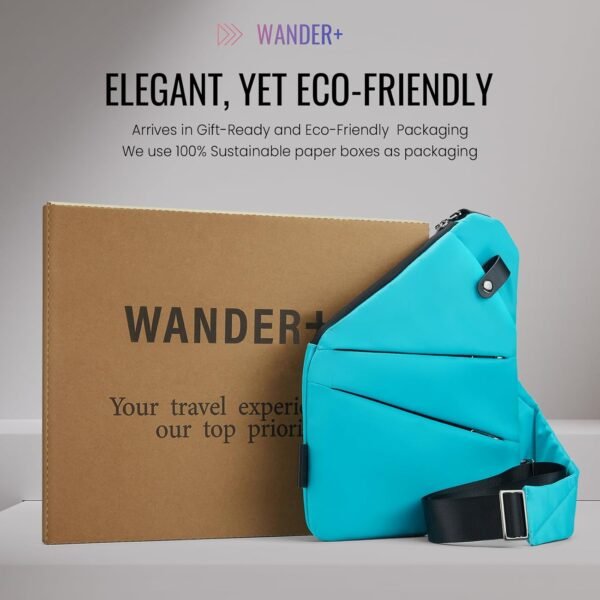 WANDER PLUS® Anti Theft Crossbody Travel Bag for Women Men, Multi-Pocket Crossbody Bag, Slim Sling Bag with Adjustable Strap - Image 7