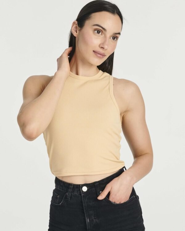 Real Essentials 5 Pack: Women's Ribbed Sleeveless Cropped Racerback Tank Top Casual Crop Top - Image 5