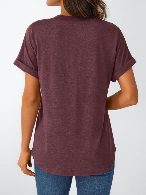 AUTOMET Short Sleeve Shirts for Women Henley Casual Summer Tops 2025 V Neck Spring Blouses Dressy T-Shirts Work Outfits - Image 4