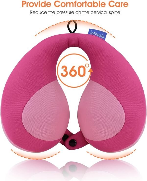 INFANZIA Kids Chin Supporting Travel Neck Pillow, Helps Support Head and Neck, Comfortably Designed for Head, Neck, and Chin Support - Gifts for Toddler/Child/Kids, Pink - Image 8