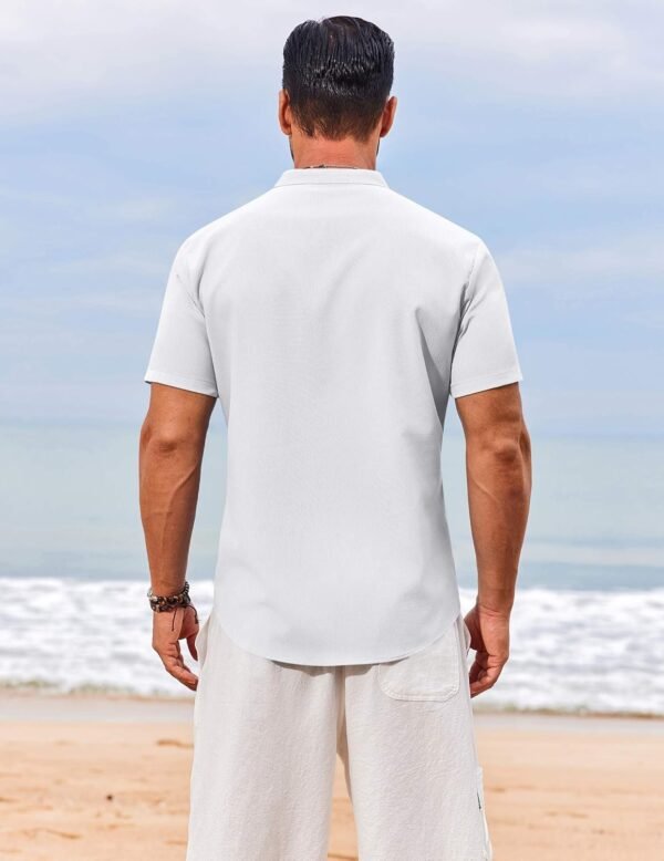 COOFANDY Men's Henley Shirt Short Sleeve Casual T-Shirt Summer Beach Hippie Henley Tee Shirt - Image 6