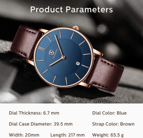 BEN NEVIS Watch, Mens Watch, Minimalist Fashion Simple Wrist Watch Analog Date with Leather Strap - Image 7