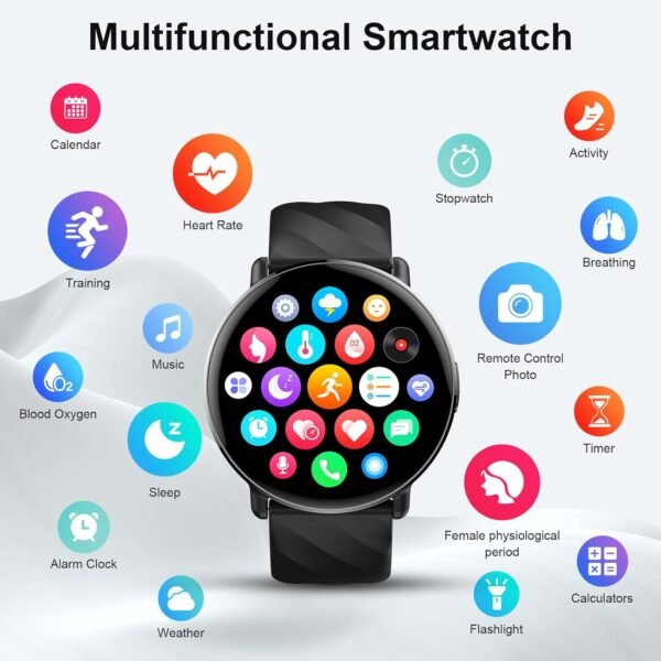 Smart Watch for Men Women with Call Text Reminder, Smartwatch 1.39" Touch Screen, Fitness Watch with Heart Rate/Sleep/Steps/Calories Monitor, 112+ Sport Mode, IP68 Waterproof Activity Trackers - Image 6
