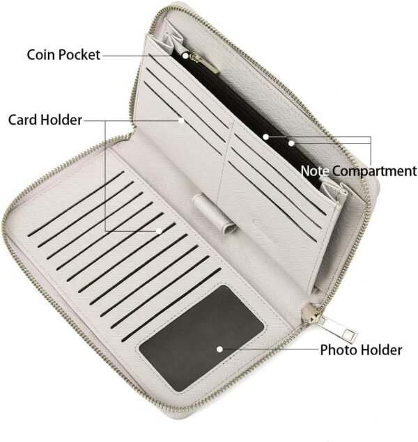 CLUCI Womens Wallet RFID Bifold Wristlet Large - Image 4