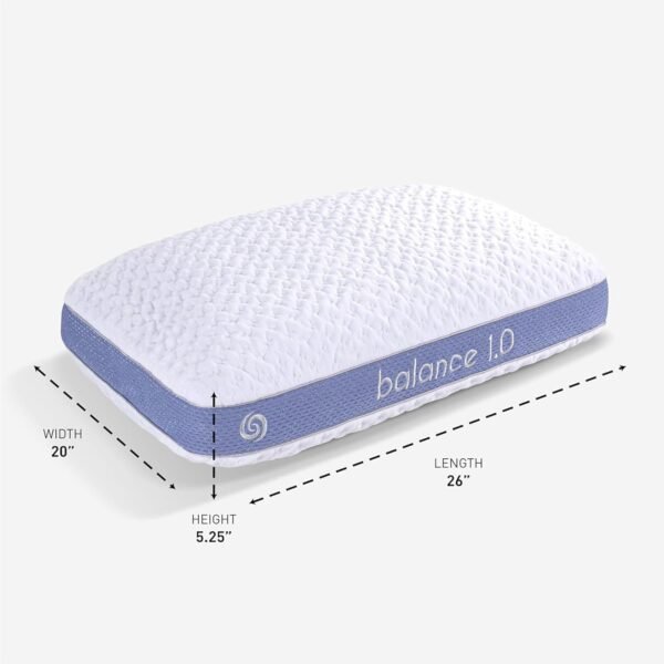 Bedgear Balance Performance Pillow – 1.0 - Moisture Wicking Bed Pillow for All Sleep Positions - Medium Firmness Bed Pillow - Washable Removable Cover – 20" W x 26" L x 5.25" H - Image 8