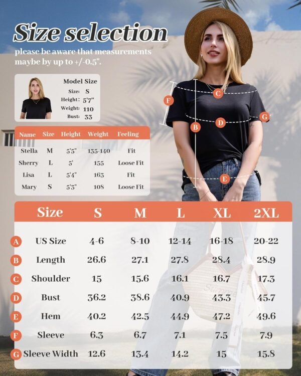 GAYHAY T-Shirts for Women - Short Sleeve Basic Tees Soft Crew Neck Trendy Summer Tops for Casual Outfits 2025 - Image 5
