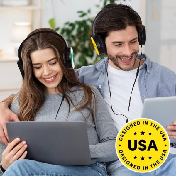 Premium Classroom Headphone with Microphone (5 Pack) - Kids Wired Earphones with Mic for School Students K-12 & Teachers, Soft Swivel On Ear Pads- Perfect for E-Learning, Meetings, Calls -(Colorful) - Image 8