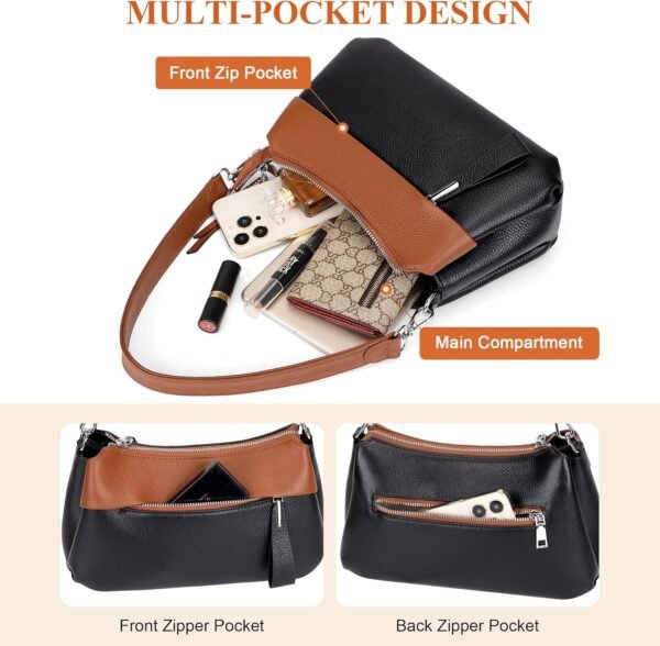 Over Earth Leather Handbags for Women Small Hobo Shoulder Bag Ladies Crossbody Purse - Image 6
