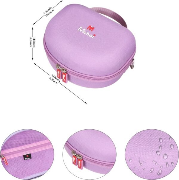 Mchoi Hard Case Suitable for Riwbox CT-7 Pink/for Jack CT-7S Cat Green 3.5mm/ for iClever IC-HS01 Bluetooth Wireless Over-Ear Headphones Headset for Kids Travel Protective Case, Purple, Case Only - Image 8