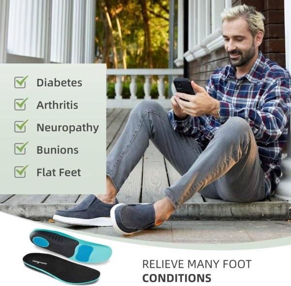 OrthoComfoot Men's Orthopedic Comfortable Slip-On Shoes with Arch Support, Orthotic Loafers for Plantar Fasciitis, Canvas Leisure Vintage Flat Walking Shoes for Foot and Heel Pain Relief - Image 4