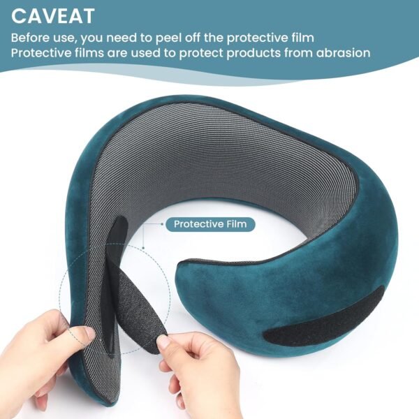 Neck Pillow, Travel Pillow uses Memory Foam to Support Neck Comfort, Ideal Companion for Airplane and car Travel, Compact, Convenient, and Versatile Airplane Sleep Pillow(Light Blue) - Image 5