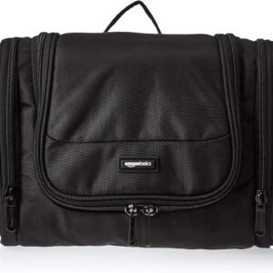 Amazon Basics Hanging, Travel Toiletry Bag Organizer, Shower Dopp Kit, Black