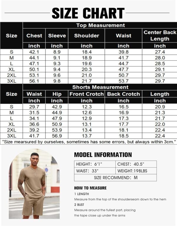 COOFANDY Men's 2 Pieces Outfits Casual Quarter Zip Polo T Shirt and Shorts Set Athletic Jogging Summer Tracksuit - Image 6