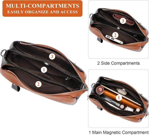 Over Earth Leather Handbags for Women Small Hobo Shoulder Bag Ladies Crossbody Purse - Image 5