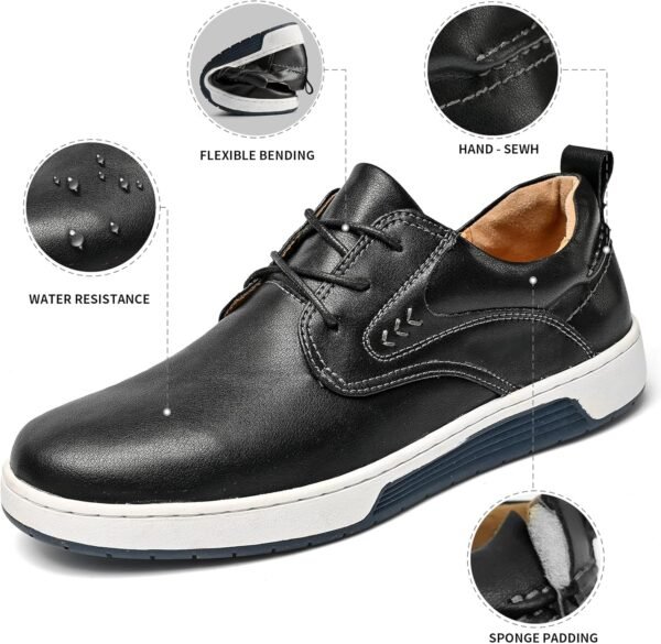 Men's Casual Shoes Fashion Dress Sneakers Zapatos Casuales para Hombre Comfortable Oxford Shoes for Men Lace-up Flat Business Casual Leather Shoes - Image 2