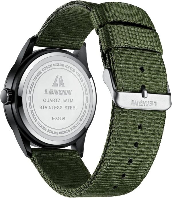 LN LENQIN Mens Watches Unisex Military Sport Nylon Strap Stylish Luminous Fashion Analog Quartz Watch for Men Waterproof Army Tactical Casual Wristwatch - Image 2