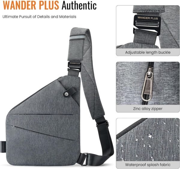 WANDER PLUS® Anti Theft Crossbody Bag, Shoulder Bag Anti-theft Design for Travel, Sport, Work - Image 4