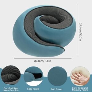 Neck Pillow, Travel Pillow uses Memory Foam to Support Neck Comfort, Ideal Companion for Airplane and car Travel, Compact, Convenient, and Versatile Airplane Sleep Pillow(Light Blue)