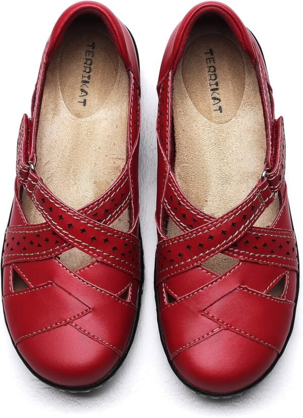 TERRIKAT Women's Casual Loafers Cute Slip On Comfort Walking Flats Leather Driving Moccasins Fashion Closed Toe Boat Shoes - Image 8
