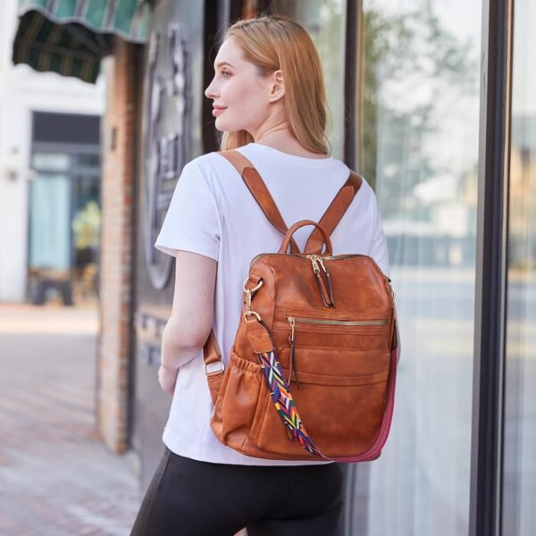 Dora & Liz Womens Backpack Purse Leather Fashion Travel Backpack Purse for Women Designer Ladies Shoulder Bags - Image 2